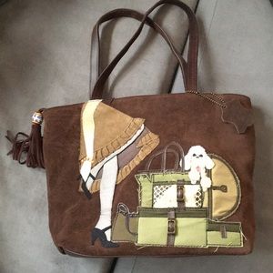 Valarie Stevens brown suede leather poodle novelty